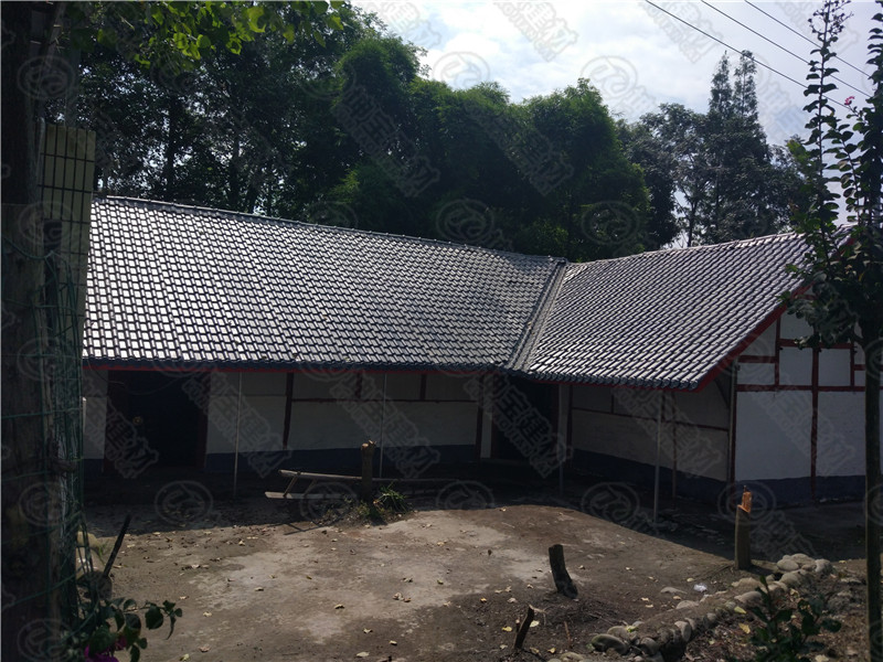 溫江區府通路政府舊房改造合成樹脂瓦案例