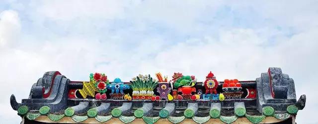 潮州嵌瓷,屋頂生花